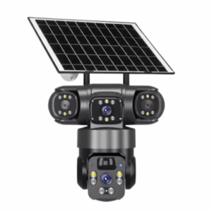 Camara solar PTZ triple lente con panel y batería